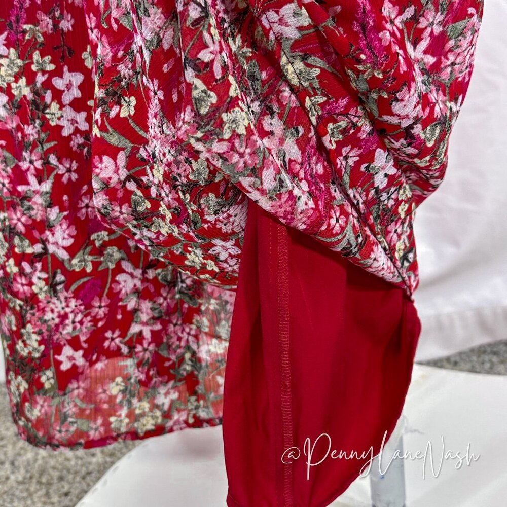 Anthropologie Ali & Jay Troubadour Red Floral Sleeveless Ruffle Jumpsuit - Picture 12 of 14